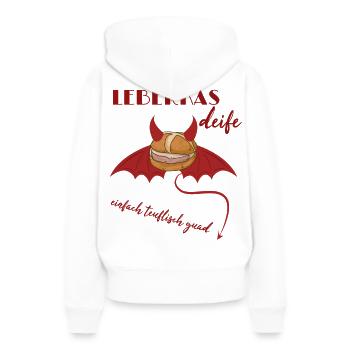 Devilish liver casserole not only for Halloween - Women’s Premium Organic Hoodie - white - Back - Julia (174cm)