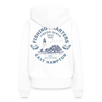 Fishing Charter East Hampton - Sweat à capuche Premium bio Femme - blanc - Dos - Julia (174cm)
