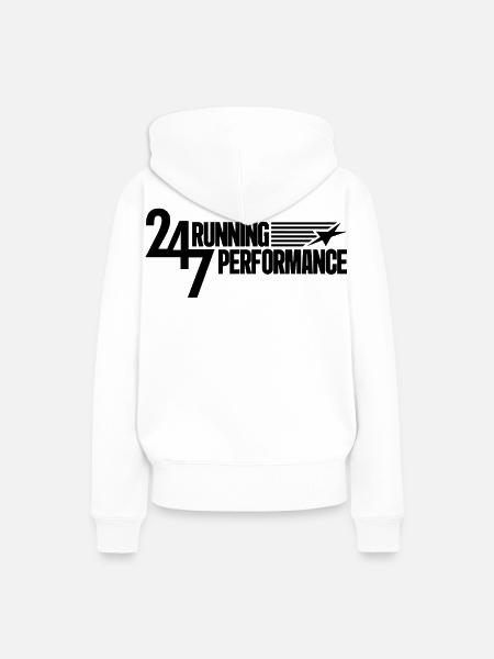 247 running performance - Frauen Premium Bio Hoodie - Weiß