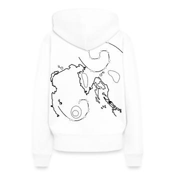 Seekarte Wetterkarte Landkarte Wasserstraße Tonnen - Frauen Premium Bio Hoodie - Weiß - Hinten - Julia (174cm)