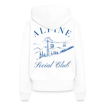 Club social alpin après ski Ski Mountain - Sweat à capuche Premium bio Femme - blanc - Dos - Julia (174cm)
