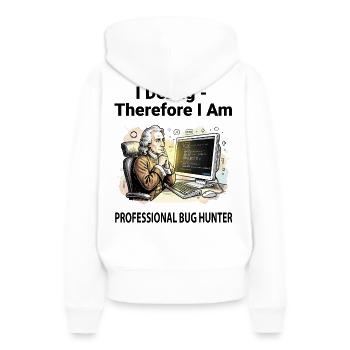 Retro Scholar sur Coding Console - fond clair - Sweat à capuche Premium bio Femme - blanc - Dos - Julia (174cm)