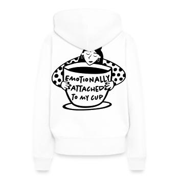Emotionally attached to my cup - Women’s Premium Organic Hoodie - white - Back - Julia (174cm)