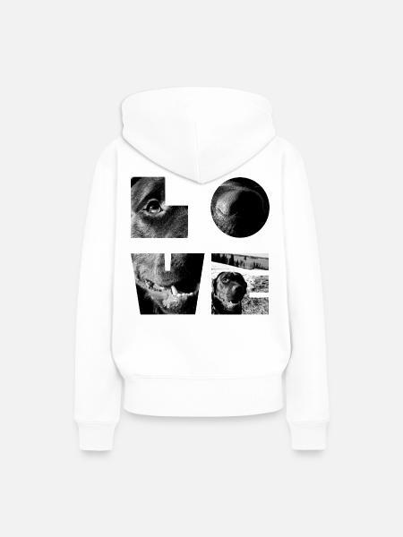 Schwarz-Weißes Hundemosaik - Frauen Premium Bio Hoodie - Weiß