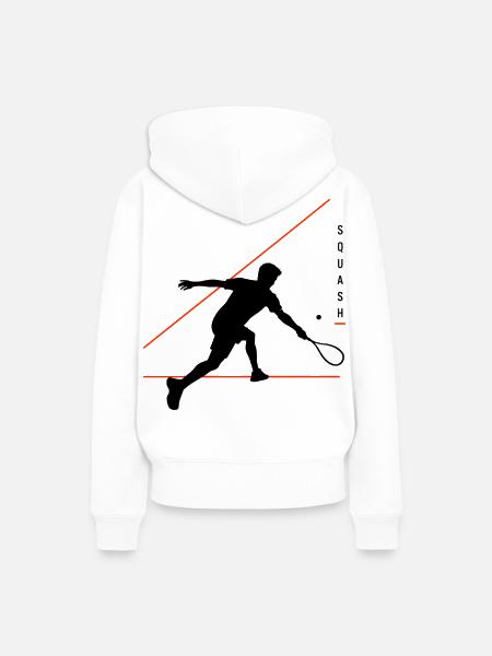 Squash Silhouette mit Neonlinien - Frauen Premium Bio Hoodie - Weiß
