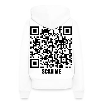 Message de citation – Trois secondes - Sweat à capuche Premium bio Femme - blanc - Dos - Julia (174cm)