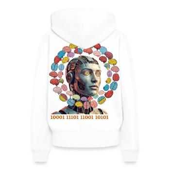 Magie cérébrale de l’IA en orbite colorée - Sweat à capuche Premium bio Femme - blanc - Dos - Julia (174cm)