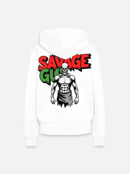 Skull Gym Power - Frauen Premium Bio Hoodie - Weiß