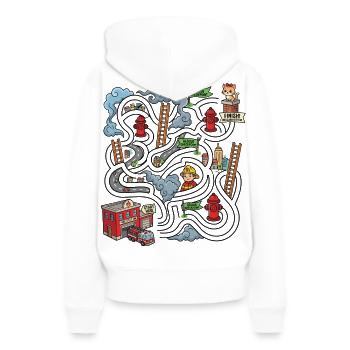 Rettungslabyrinth-Brandort - Frauen Premium Bio Hoodie - Weiß - Hinten - Julia (174cm)