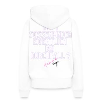 Durchfall Humor Neontext - Frauen Premium Bio Hoodie - Weiß - Hinten - Julia (174cm)