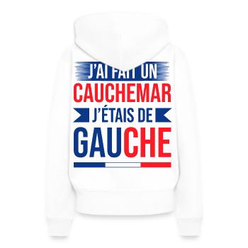 Cauchemar politique: j'étais de gauche - Sweat à capuche Premium bio Femme - blanc - Dos - Julia (174cm)