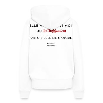 Elle m'a dit c'est moi ou le Reggaeton - Sweat à capuche Premium bio Femme - blanc - Dos - Julia (174cm)