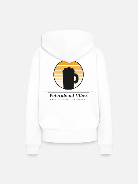 Feierabend Vibes Retro Sunset - Frauen Premium Bio Hoodie - Weiß