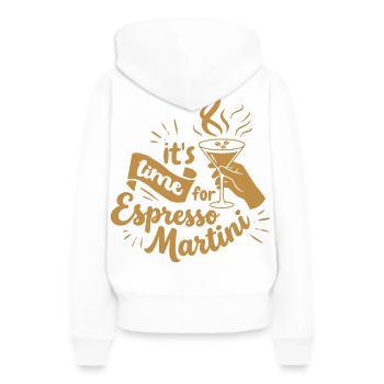 Conception d’un Martini espresso avec détails de lettrage manuel - Sweat à capuche Premium bio Femme - blanc - Dos - Julia (174cm)
