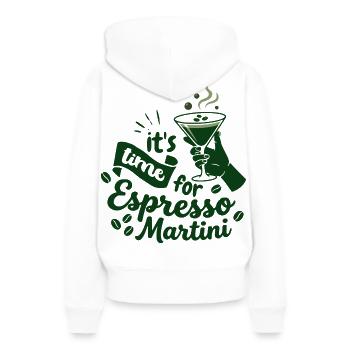 C’est l’heure du martini espresso - Sweat à capuche Premium bio Femme - blanc - Dos - Julia (174cm)