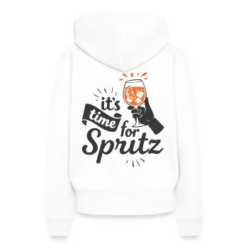 Spritz Cocktail Design – Logo Illustration - Sweat à capuche Premium bio Femme - blanc - Dos - Julia (174cm)