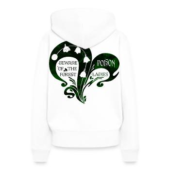 Toxic Woodland Beauty – Vintage Lily of the Valley - Women’s Premium Organic Hoodie - white - Back - Julia (174cm)