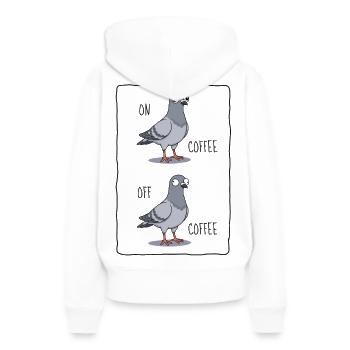 AU CAFÉ / HORS CAFÉ - Taube - Sweat à capuche Premium bio Femme - blanc - Dos - Julia (174cm)