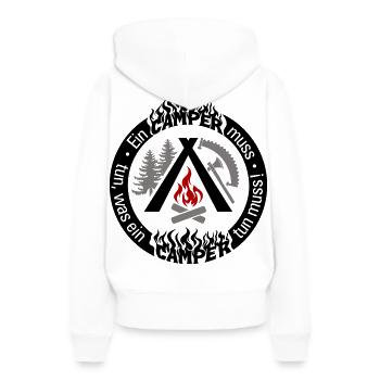 Drôle de camping-car : configuration individuelle 3 couleurs - Sweat à capuche Premium bio Femme - blanc - Dos - Julia (174cm)