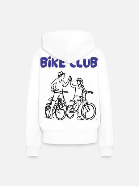Bike Club Strichzeichnung - Frauen Premium Bio Hoodie - Weiß