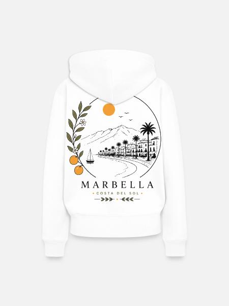 Marbella Küstenstimmung - Frauen Premium Bio Hoodie - Weiß