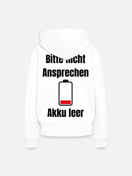 Niedrige Batterie Silhouette - Frauen Premium Bio Hoodie - Weiß