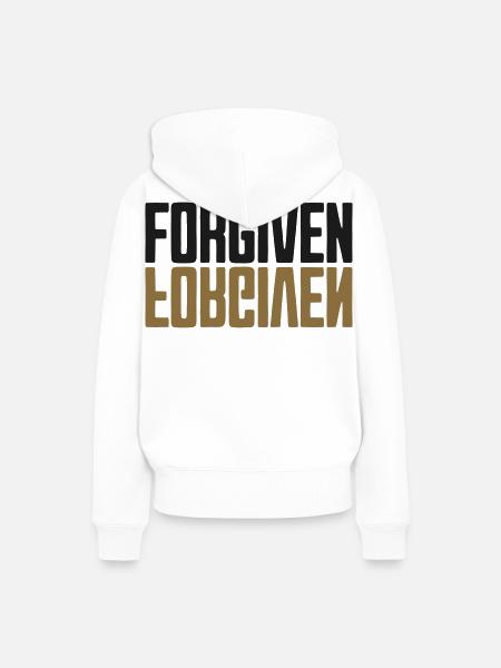 Forgiven Spiegel Design Schwarz Gold - Frauen Premium Bio Hoodie - Weiß