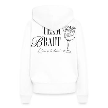 Team Braut Cocktail Motiv – Hochzeit - Frauen Premium Bio Hoodie - Weiß - Hinten - Julia (174cm)