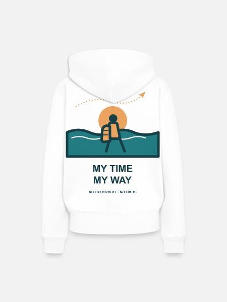 Meine Zeit Mein Weg - Frauen Premium Bio Hoodie - Weiß