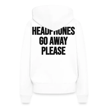 Headphones on. Go away, please., back, white