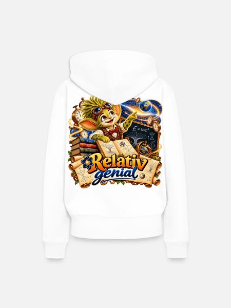 Wenuma Relativ genial - Frauen Premium Bio Hoodie - Weiß