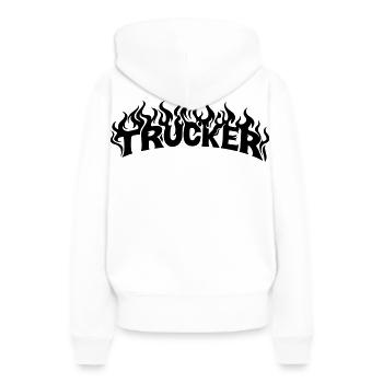 Flammes de lettrage pour camionneurs - Couleur changeable - Sweat à capuche Premium bio Femme - blanc - Dos - Julia (174cm)