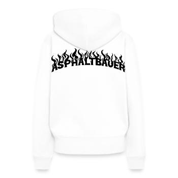 Asphaltbauer - Frauen Premium Bio Hoodie - Weiß - Hinten - Julia (174cm)