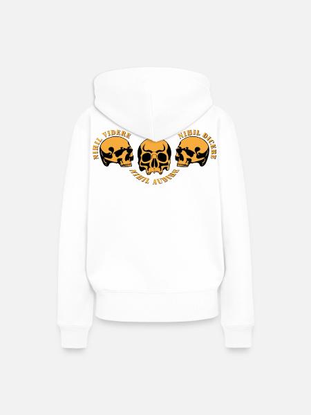 Drei Schädel – Schädel-Trio - Frauen Premium Bio Hoodie - Weiß