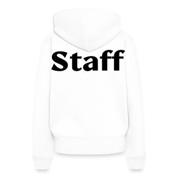 staff - Frauen Premium Bio Hoodie - Weiß - Hinten - Julia (174cm)