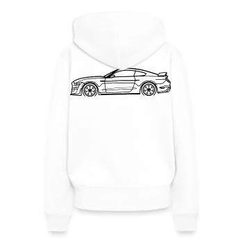 GT500 Line Silhouette – Muscle Performance Art - Frauen Premium Bio Hoodie - Weiß - Hinten - Julia (174cm)