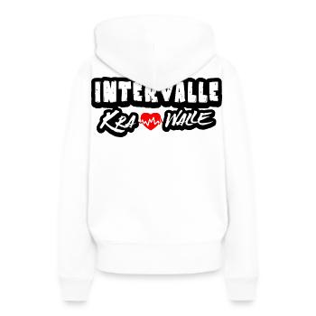 Intervalles émeutes - Sweat à capuche Premium bio Femme - blanc - Dos - Julia (174cm)