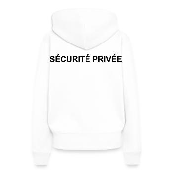 Private Sicherheit | Wachmann - Frauen Premium Bio Hoodie - Weiß - Hinten - Julia (174cm)