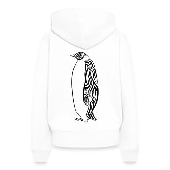 Tatouage tribal de pingouin - Sweat à capuche Premium bio Femme - blanc - Dos - Julia (174cm)
