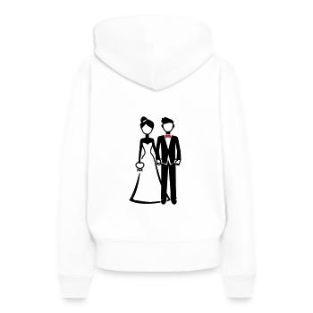 Mariée et marié - Sweat à capuche Premium bio Femme - blanc - Dos - Julia (174cm)