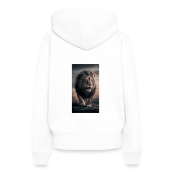 mächtiger, stolzer Löwe - Frauen Premium Bio Hoodie - Weiß - Hinten - Julia (174cm)