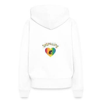 Betreuung mit Herz Pflegekraft Betreuungskraft BA - Frauen Premium Bio Hoodie - Weiß - Hinten - Julia (174cm)