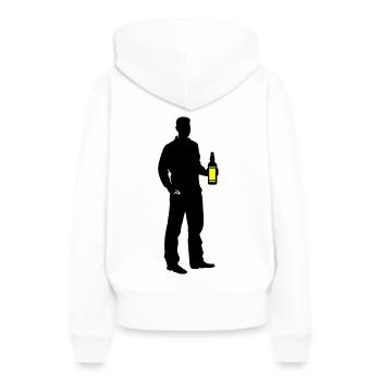 Icône de silhouette de buveur - Sweat à capuche Premium bio Femme - blanc - Dos - Julia (174cm)