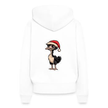 Bouquet Noël - Sweat à capuche Premium bio Femme - blanc - Dos - Julia (174cm)