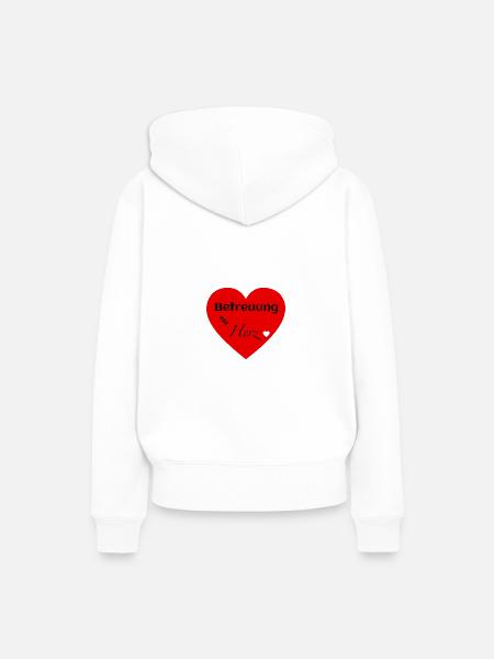 Betreuung mit Herz Pflegekraft Betreuungskraft BA - Frauen Premium Bio Hoodie - Weiß