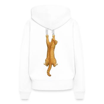 Amoureux des chats - Sweat à capuche Premium bio Femme - blanc - Dos - Julia (174cm)