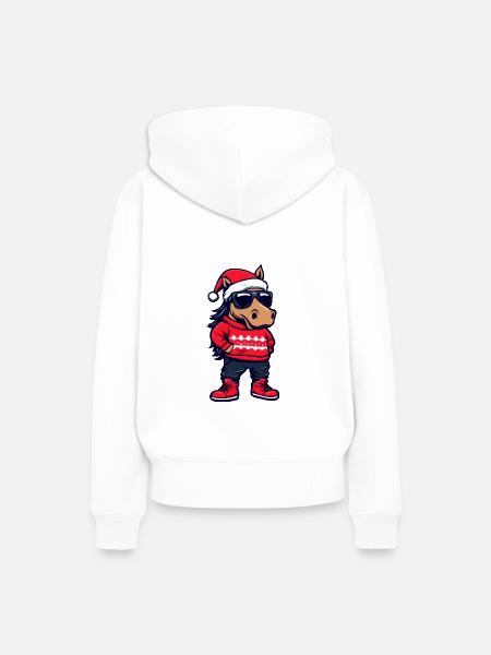 Pferd Weihnachten X-Mas - Frauen Premium Bio Hoodie - Weiß