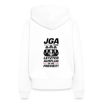 Letzter Ausflug Junggesellenabschied - Frauen Premium Bio Hoodie - Weiß - Hinten - Julia (174cm)