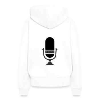 Mikrofon Podcast - Frauen Premium Bio Hoodie - Weiß - Hinten - Julia (174cm)