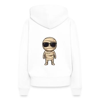 Mumie Halloween - Frauen Premium Bio Hoodie - Weiß - Hinten - Julia (174cm)